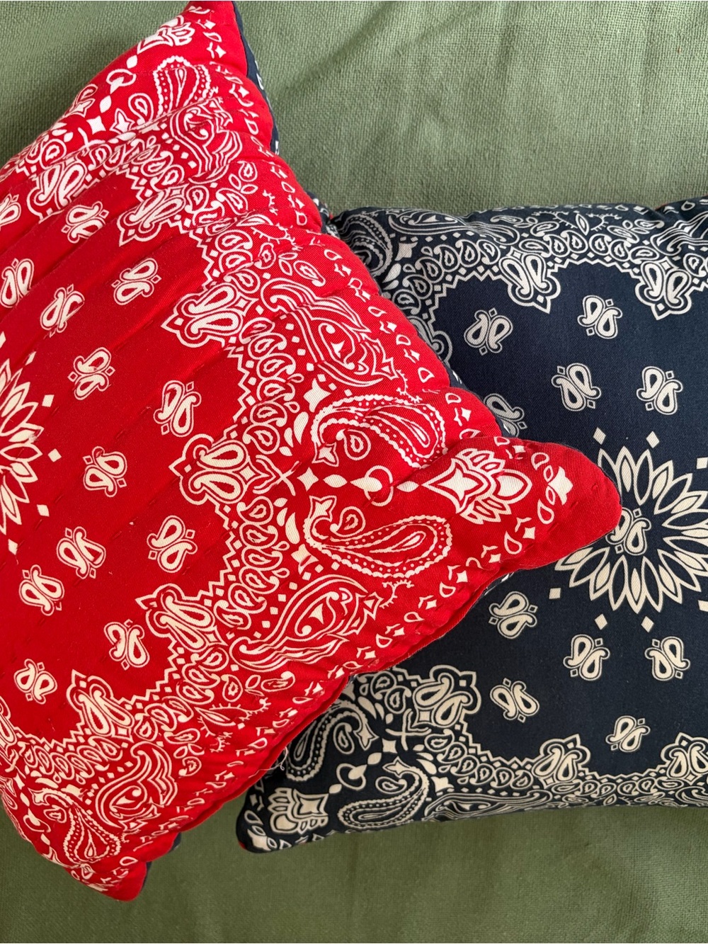 Levi's Red & Navy Bandana Print Throw Pillows